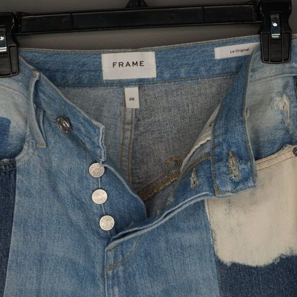 New Frame Le Original Bleached High Waist Straight Leg Jeans in Fresco size 26 - Picture 14 of 15